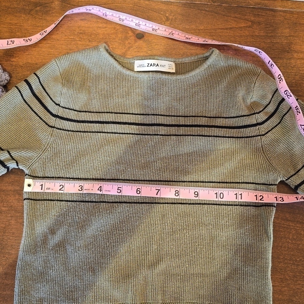 Zara crop green sweater size S - Picture 8 of 10